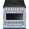 תנור משולב כיריים גז 90 ס"מ SMEG סמג דגם TR90DGME9 | Dolce&Gabbana Blu Mediterraneo | 115 ליטר ו-5 מבערים